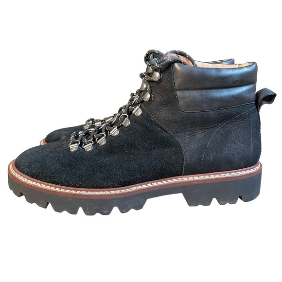 Madewell The Citywalk Lugsole Hiker Boot in Suede Leather, True black, size 9 - Picture 2 of 11